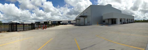 โกดังเหล็กอุตสาหกรรม Prefabricated ที่สามารถปรับแต่งได้ การติดตั้งเร็ว